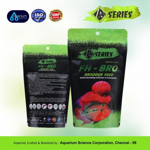 FH-BRO Brooder Feed Aquarium Science Corporation A Series FH-BRO | Premium 2.5mm Pellets for Flowerhorn & Cichlid Breeding