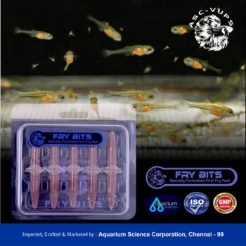 Fry-BITS High Nutrition Fish Fry Food | Aquarium Science Corporation ASC-V-UPS | 58% Protein, Spirulina, Krill, Insect & Squid Meal | Astaxanthin, Enzymes & Rapid Growth Formula