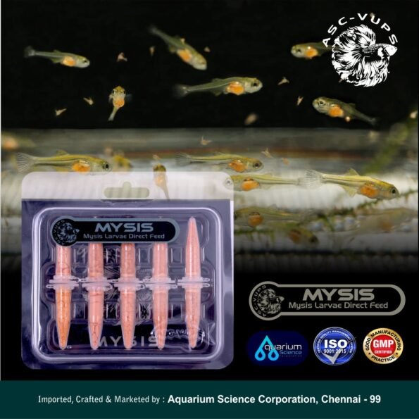 Mysis Aquarium Science Corporation VUPSMysis | Microencapsulated Mysis Larval Feed for Fry | 58.2% Protein, Rich in Natural Carotenoids & Prebiotics | No Antibiotics or Additives