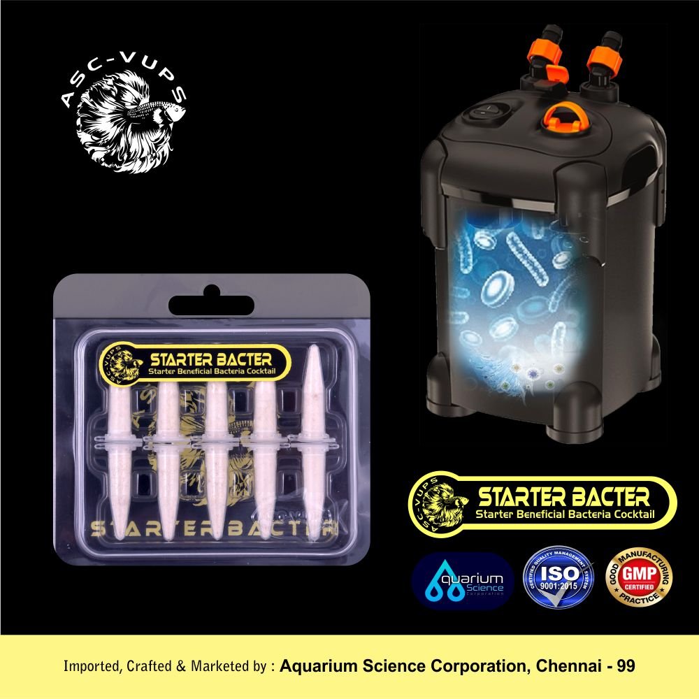 Starter Bacteria Cocktail Aquarium Science Corporation ASC‑VUPS| Probiotic Nitrifying Mix (Nitrosomonas, Alcaligenes, Bacillus, Aspergillus) for Clear Water Cycle Startup